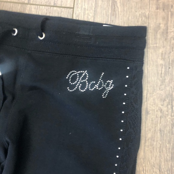 BCBG MAXAZRIA WOMEN SWEATPANTS WITH SPARKLY RHINESTONES AND LACED SIDES - Picture 5 of 8